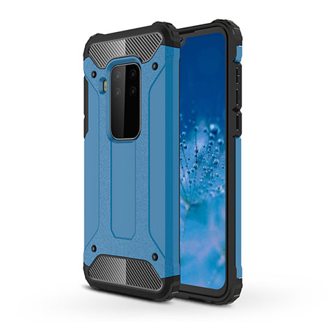 Silikon Hülle Handyhülle und Kunststoff Schutzhülle Hartschalen Tasche für Motorola Moto One Zoom Hellblau