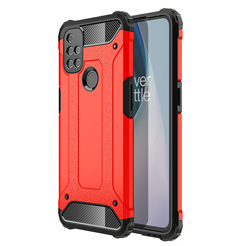 Silikon Hülle Handyhülle und Kunststoff Schutzhülle Hartschalen Tasche für OnePlus Nord N10 5G Rot