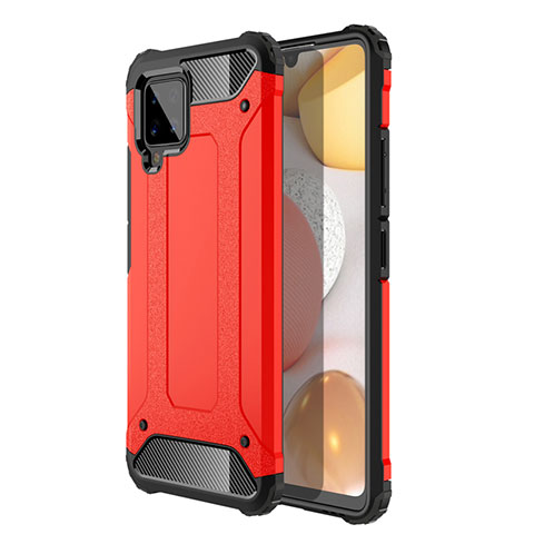 Silikon Hülle Handyhülle und Kunststoff Schutzhülle Hartschalen Tasche für Samsung Galaxy A42 5G Rot