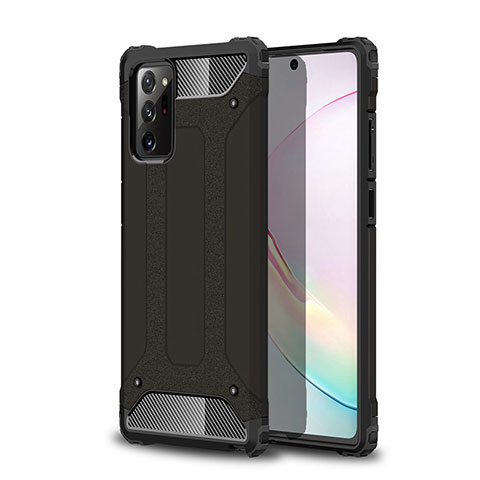 Silikon Hülle Handyhülle und Kunststoff Schutzhülle Hartschalen Tasche für Samsung Galaxy Note 20 Ultra 5G Schwarz