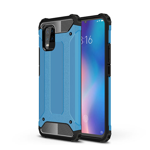 Silikon Hülle Handyhülle und Kunststoff Schutzhülle Hartschalen Tasche für Xiaomi Mi 10 Lite Hellblau