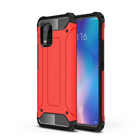 Silikon Hülle Handyhülle und Kunststoff Schutzhülle Hartschalen Tasche für Xiaomi Mi 10 Lite Rot