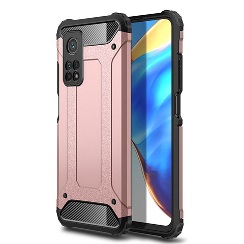 Silikon Hülle Handyhülle und Kunststoff Schutzhülle Hartschalen Tasche für Xiaomi Mi 10T 5G Rosegold