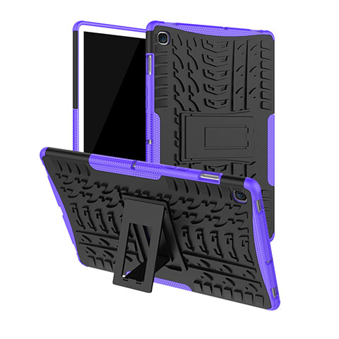 Silikon Hülle Handyhülle und Kunststoff Schutzhülle Hartschalen Tasche mit Ständer A01 für Samsung Galaxy Tab S5e Wi-Fi 10.5 SM-T720 Violett