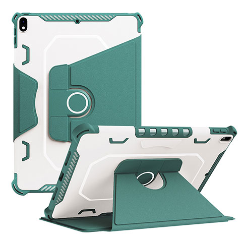 Silikon Hülle Handyhülle und Kunststoff Schutzhülle Hartschalen Tasche mit Ständer L04 für Apple iPad Air 3 Grün