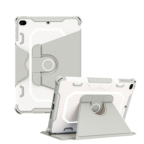 Silikon Hülle Handyhülle und Kunststoff Schutzhülle Hartschalen Tasche mit Ständer L04 für Apple iPad Mini 5 (2019) Grau