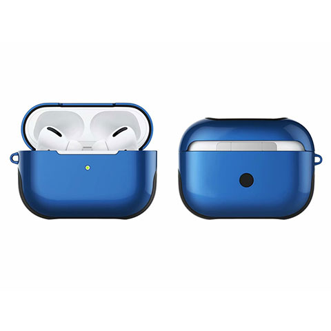 Silikon Hülle Handyhülle und Kunststoff Schutzhülle Hartschalen Tasche U01 für Apple AirPods Pro Blau