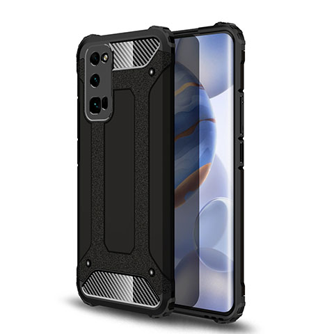 Silikon Hülle Handyhülle und Kunststoff Schutzhülle Hartschalen Tasche U01 für Huawei Honor 30 Pro Schwarz
