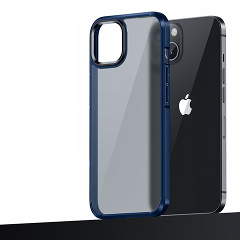 Silikon Hülle Handyhülle und Kunststoff Schutzhülle Hartschalen Tasche U04 für Apple iPhone 13 Mini Blau