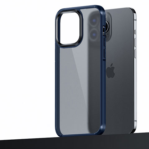 Silikon Hülle Handyhülle und Kunststoff Schutzhülle Hartschalen Tasche U04 für Apple iPhone 13 Pro Blau