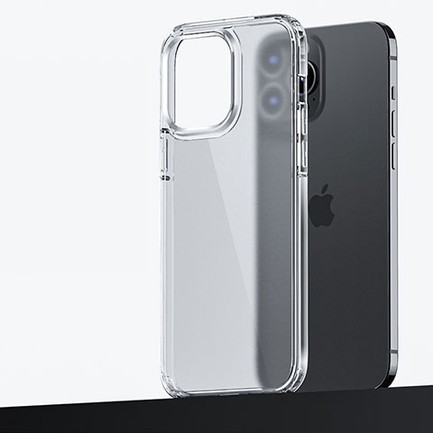 Silikon Hülle Handyhülle und Kunststoff Schutzhülle Hartschalen Tasche U04 für Apple iPhone 13 Pro Max Klar