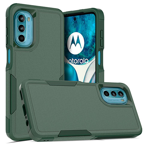 Silikon Hülle Handyhülle und Kunststoff Schutzhülle Hartschalen Tasche Vorder und Rückseite 360 Grad Ganzkörper MQ1 für Motorola Moto G82 5G Nachtgrün