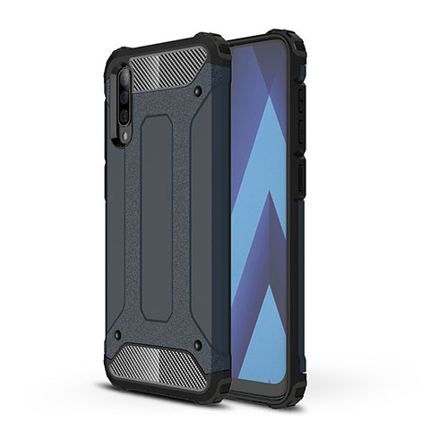 Silikon Hülle Handyhülle und Kunststoff Schutzhülle Hartschalen Tasche WL1 für Samsung Galaxy A70 Königs Blau