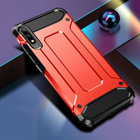 Silikon Hülle Handyhülle und Kunststoff Schutzhülle Tasche für Huawei Honor 9X Rot