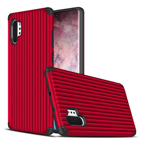 Silikon Hülle Handyhülle und Kunststoff Schutzhülle Tasche für Samsung Galaxy Note 10 Plus Rot
