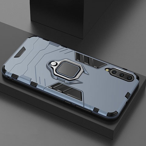 Silikon Hülle Handyhülle und Kunststoff Schutzhülle Tasche mit Magnetisch Ständer für Xiaomi Mi A3 Lite Blau