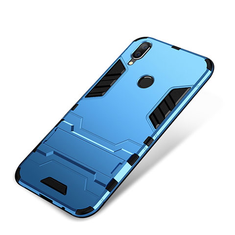 Silikon Hülle Handyhülle und Kunststoff Schutzhülle Tasche mit Ständer für Huawei Nova 3i Blau
