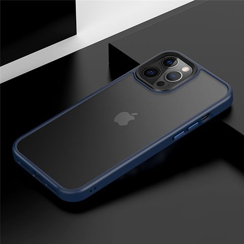 Silikon Hülle Handyhülle und Kunststoff Schutzhülle Tasche N01 für Apple iPhone 12 Pro Blau