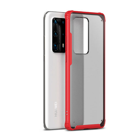 Silikon Hülle Handyhülle und Kunststoff Schutzhülle Tasche R01 für Huawei P40 Pro+ Plus Rot