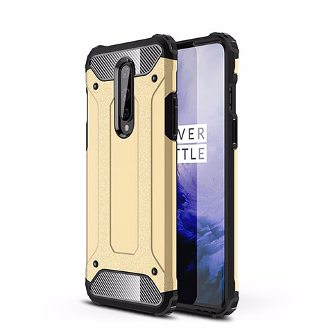 Silikon Hülle Handyhülle und Kunststoff Schutzhülle Tasche R01 für OnePlus 8 Gold
