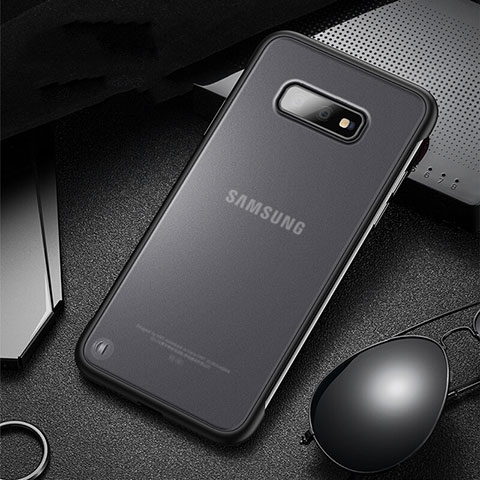 Silikon Hülle Handyhülle und Kunststoff Schutzhülle Tasche R01 für Samsung Galaxy S10e Schwarz