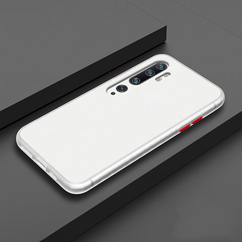 Silikon Hülle Handyhülle und Kunststoff Schutzhülle Tasche R02 für Xiaomi Mi Note 10 Pro Weiß