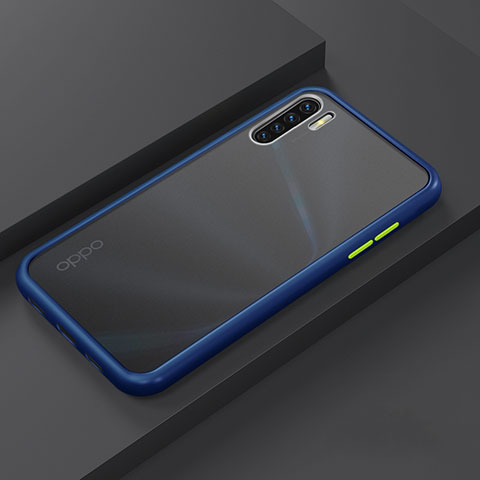 Silikon Hülle Handyhülle und Kunststoff Schutzhülle Tasche R03 für Oppo Find X2 Lite Blau