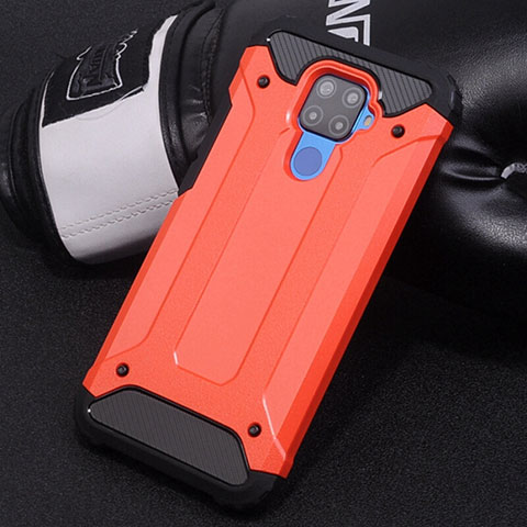 Silikon Hülle Handyhülle und Kunststoff Schutzhülle Tasche U01 für Huawei Mate 30 Lite Rot