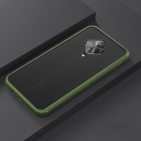 Silikon Hülle Handyhülle und Kunststoff Schutzhülle Tasche U01 für Vivo X50 Lite Grün
