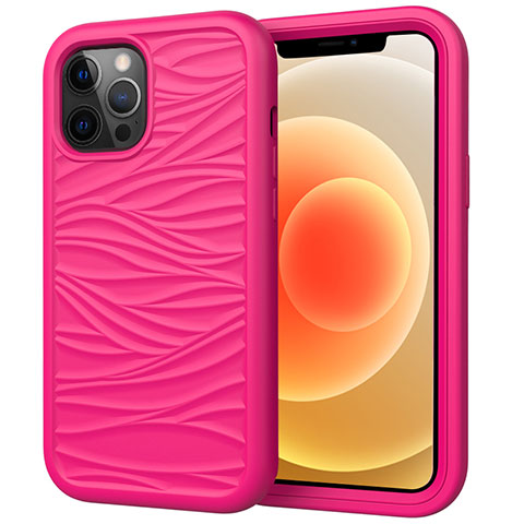 Silikon Hülle Handyhülle und Kunststoff Schutzhülle Tasche Vorder und Rückseite 360 Grad Ganzkörper R01 für Apple iPhone 12 Pro Max Pink