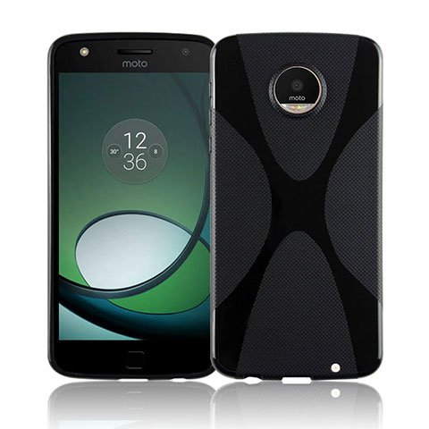 Silikon Hülle Handyhülle X-Line Schutzhülle Durchsichtig Transparent T01 für Motorola Moto Z Play Schwarz