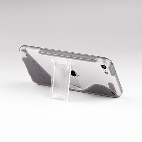 Silikon Hülle S-Line Stand Schutzhülle Durchsichtig Transparent für Apple iPod Touch 5 Grau