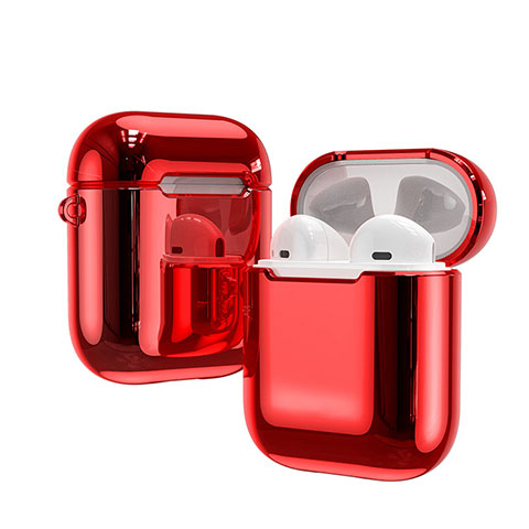Silikon Hülle Schutzhülle Skin mit Karabiner für AirPods Ladekoffer C03 Rot