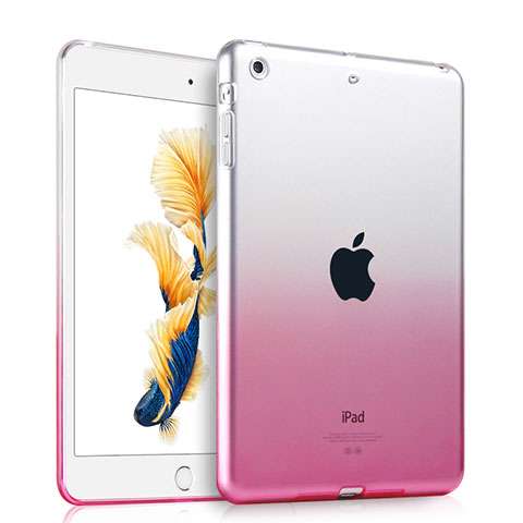 Silikon Hülle Ultra Dünn Schutzhülle Durchsichtig Farbverlauf für Apple iPad Air Rosa