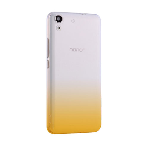 Silikon Hülle Ultra Dünn Schutzhülle Durchsichtig Farbverlauf für Huawei Y6 Gelb