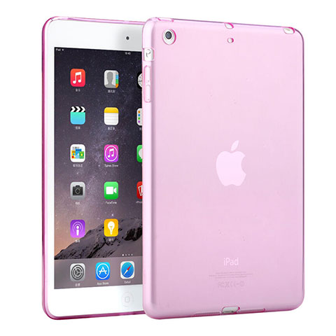 Silikon Hülle Ultra Dünn Schutzhülle Durchsichtig Transparent für Apple iPad Mini Rosa