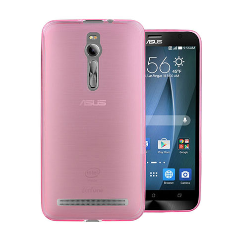 Silikon Hülle Ultra Dünn Schutzhülle Durchsichtig Transparent für Asus Zenfone 2 ZE551ML ZE550ML Rosa