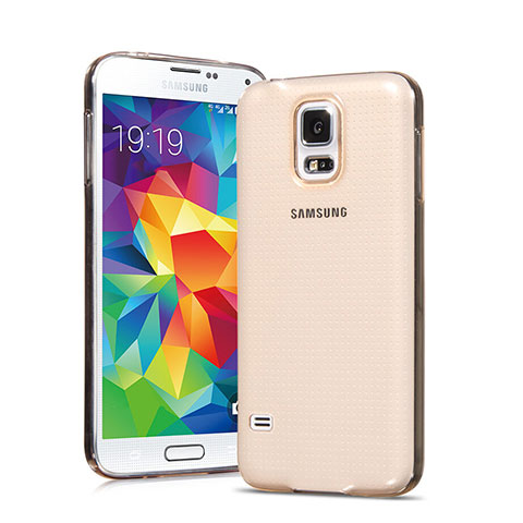 Silikon Hülle Ultra Dünn Schutzhülle Durchsichtig Transparent für Samsung Galaxy S5 Duos Plus Gold