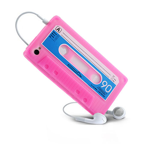 Silikon Schutzhülle Gummi Tasche Cassette für Apple iPhone 4 Rosa