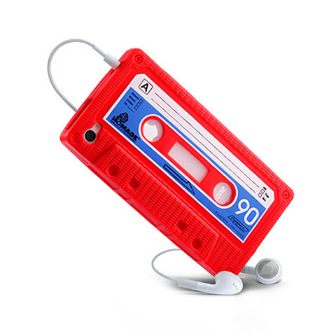 Silikon Schutzhülle Gummi Tasche Cassette für Apple iPhone 4S Rot