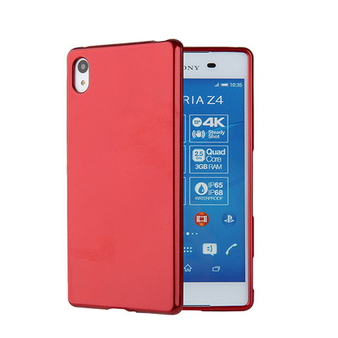 Silikon Schutzhülle Gummi Tasche für Sony Xperia Z3+ Plus Rot