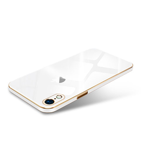 Silikon Schutzhülle Luxus Rahmen Tasche Hülle Durchsichtig Transparent Spiegel für Apple iPhone XR Weiß