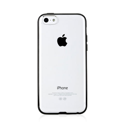 Silikon Schutzhülle Rahmen Tasche Durchsichtig Transparent Matt T01 für Apple iPhone 5C Schwarz