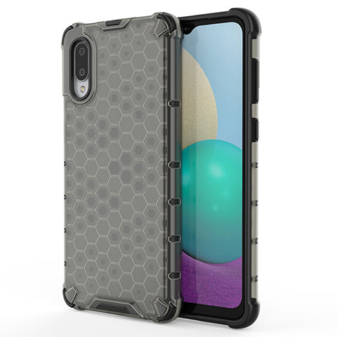 Silikon Schutzhülle Rahmen Tasche Hülle Durchsichtig Transparent 360 Grad Ganzkörper für Samsung Galaxy A02 Schwarz