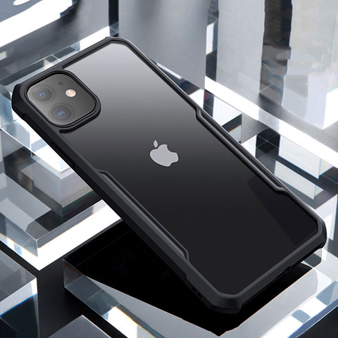 Silikon Schutzhülle Rahmen Tasche Hülle Durchsichtig Transparent Spiegel für Apple iPhone 11 Schwarz