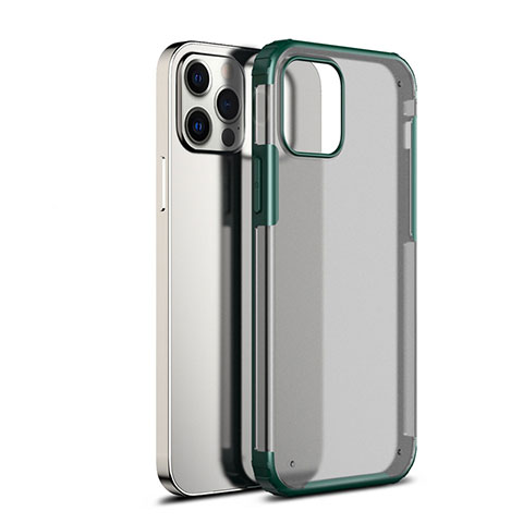 Silikon Schutzhülle Rahmen Tasche Hülle Durchsichtig Transparent Spiegel für Apple iPhone 12 Pro Grün