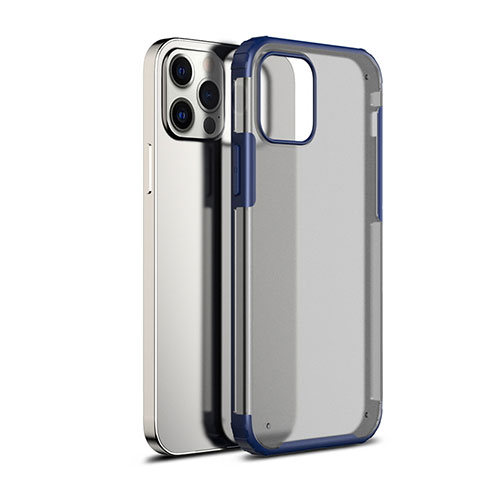 Silikon Schutzhülle Rahmen Tasche Hülle Durchsichtig Transparent Spiegel für Apple iPhone 12 Pro Max Blau