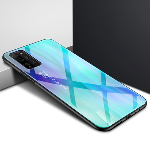 Silikon Schutzhülle Rahmen Tasche Hülle Durchsichtig Transparent Spiegel für Huawei Honor 30 Lite 5G Cyan