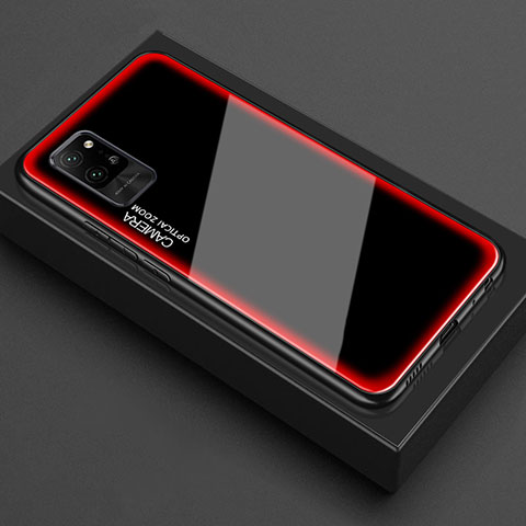 Silikon Schutzhülle Rahmen Tasche Hülle Durchsichtig Transparent Spiegel für Huawei Honor Play4 Pro 5G Rot