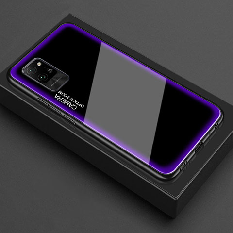 Silikon Schutzhülle Rahmen Tasche Hülle Durchsichtig Transparent Spiegel für Huawei Honor Play4 Pro 5G Violett